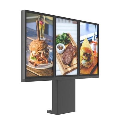 Ổ đĩa kỹ thuật số 49 inch Thru Bảng menu dành cho nhà hàng 3000nits Ghép 3 màn hình ngoài trời