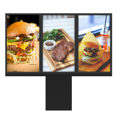Ổ đĩa ngoài trời bên ngoài 55 inch Thru Hệ thống bảng menu 3000nits Ghép 3 màn hình